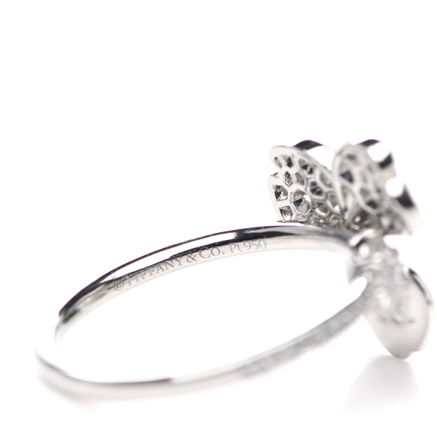 Platinum Diamond Paper Flowers Mixed Cluster Ring 54 7