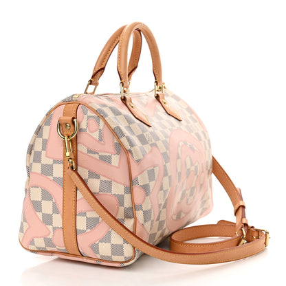 Louis Vuitton Damier Azur Tahitienne Speedy Bandouliere 30 Rose Ballerine 3 of 14