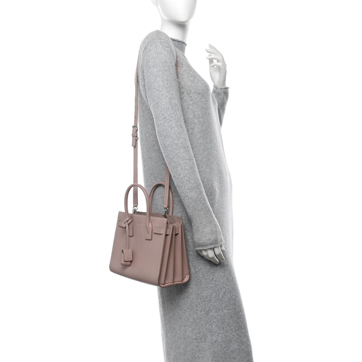 Saint Laurent Smooth Calfskin Baby Sac De Jour Pale Blush 2 of 11