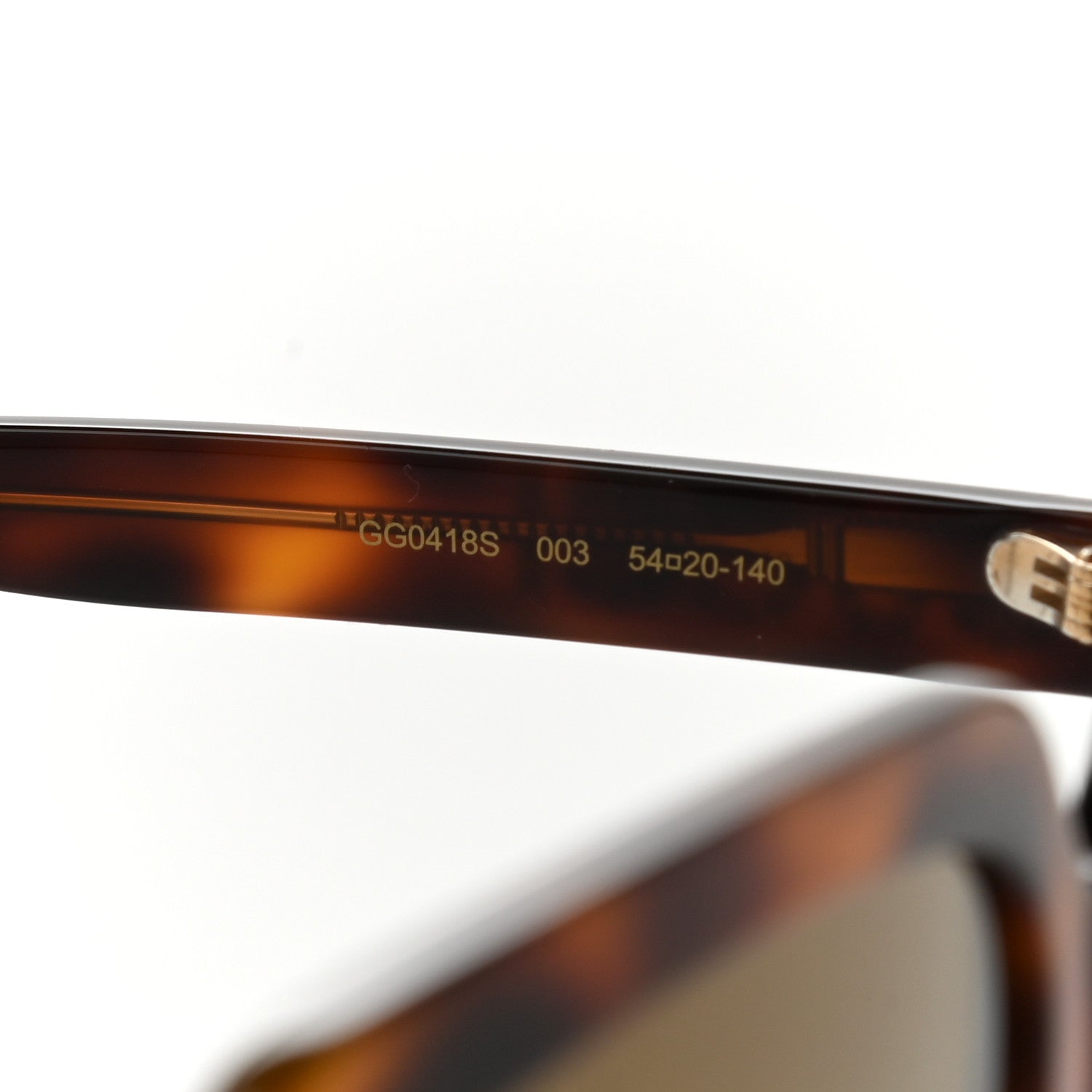 Gucci Acetate Square Frame Crystal Sunglasses GG 0418S Tortoiseshell 7 of 8