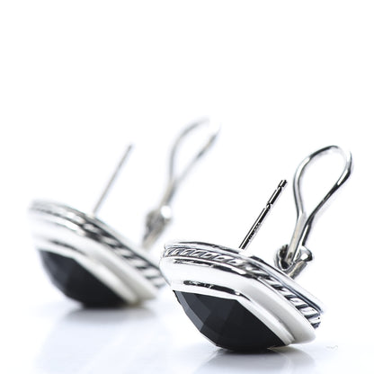 David Yurman Sterling Silver Black Onyx 11mm Albion Earrings 3 of 4