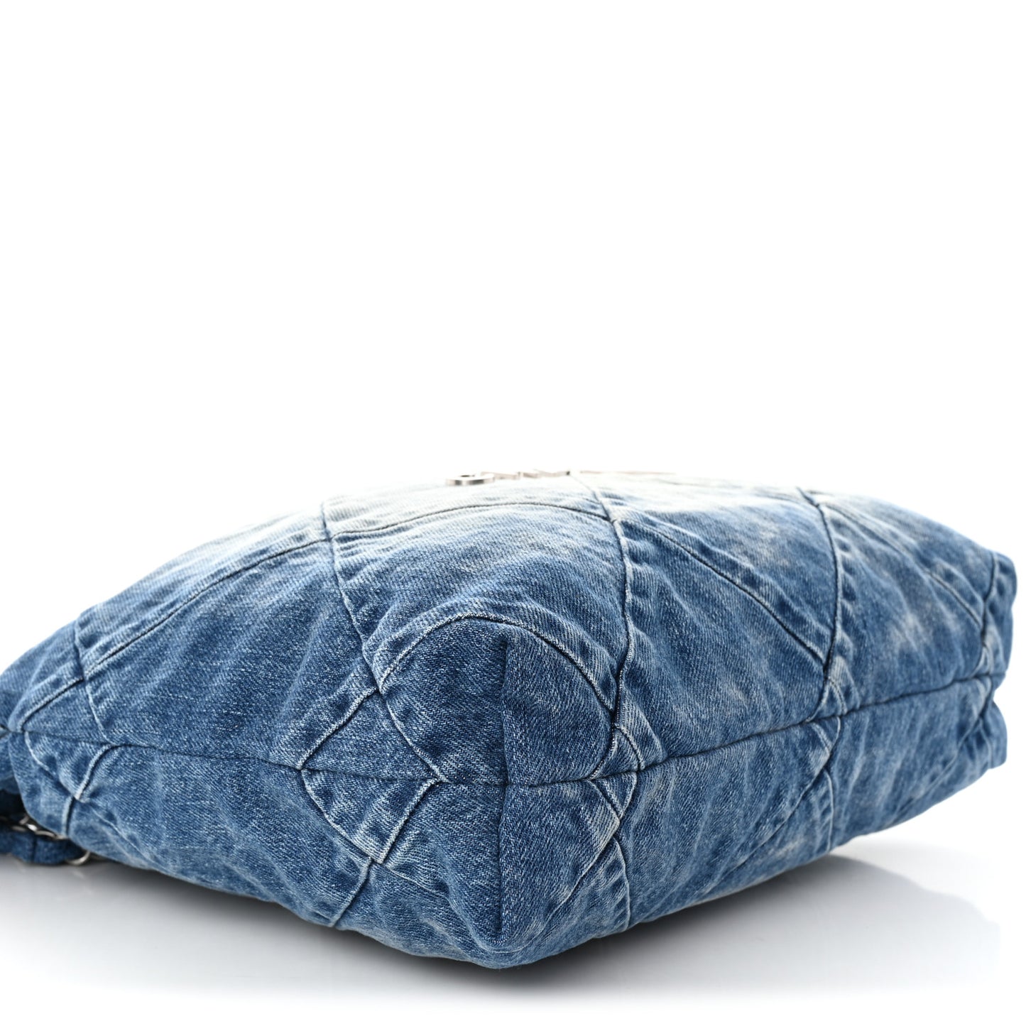 Denim Quilted Small Chanel 22 Blue