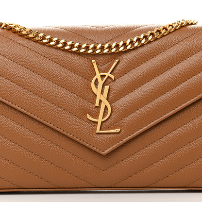 Saint Laurent Grain De Poudre Matelasse Chevron Cassandre Chain Wallet Cork 8 of 13