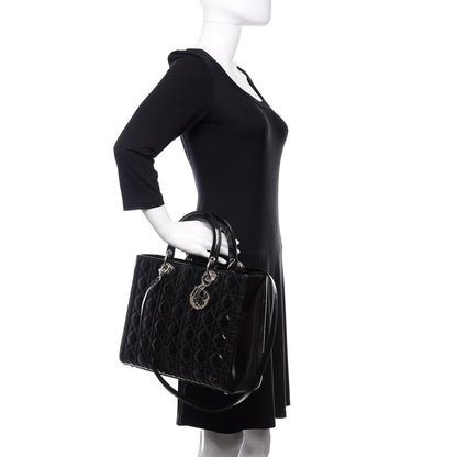Christian Dior Patent Cannage Large Lady Dior Black 3 of 11