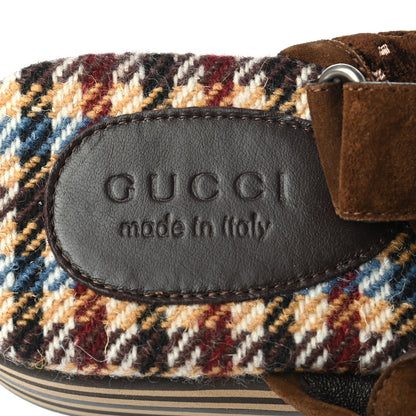 Gucci Velvet GG Monogram Suede Mens Platform Sandals 9 Coffee 6 of 9