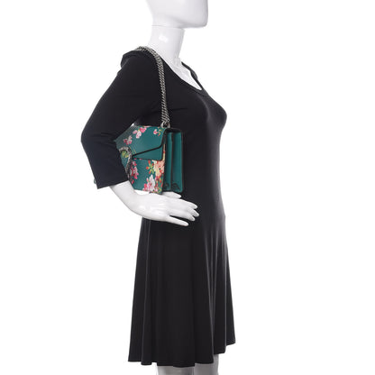 Gucci Calfskin Blooms Print Small Dionysus Shoulder Bag Bright Emerald Multicolor 2 of 11