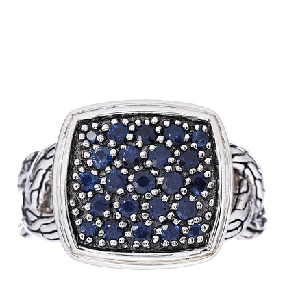 John Hardy Sterling Silver Blue Sapphire Classic Chain Ring 57 8 1 of 5
