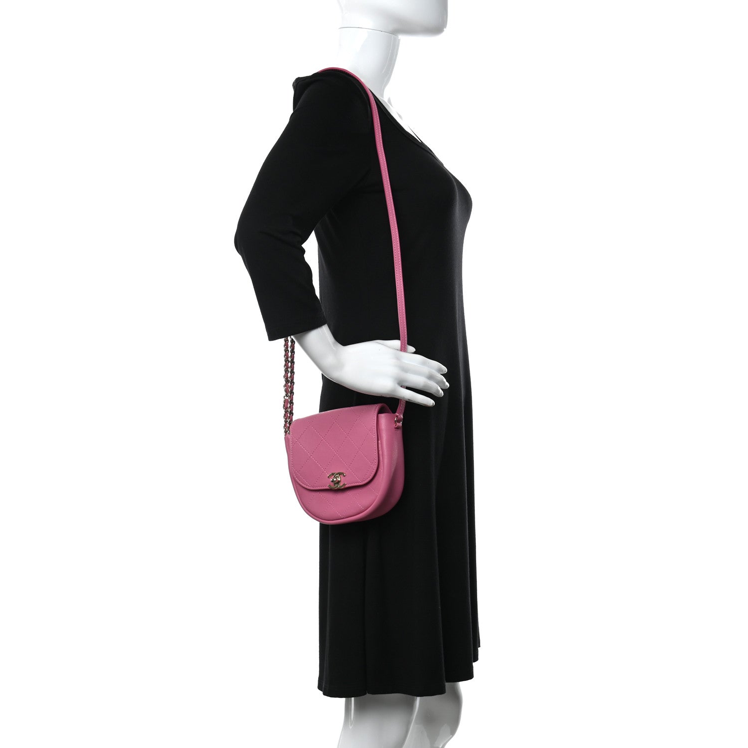 Chanel Goatskin Stitched Casual Trip Messenger Flap Pink 2 of 11