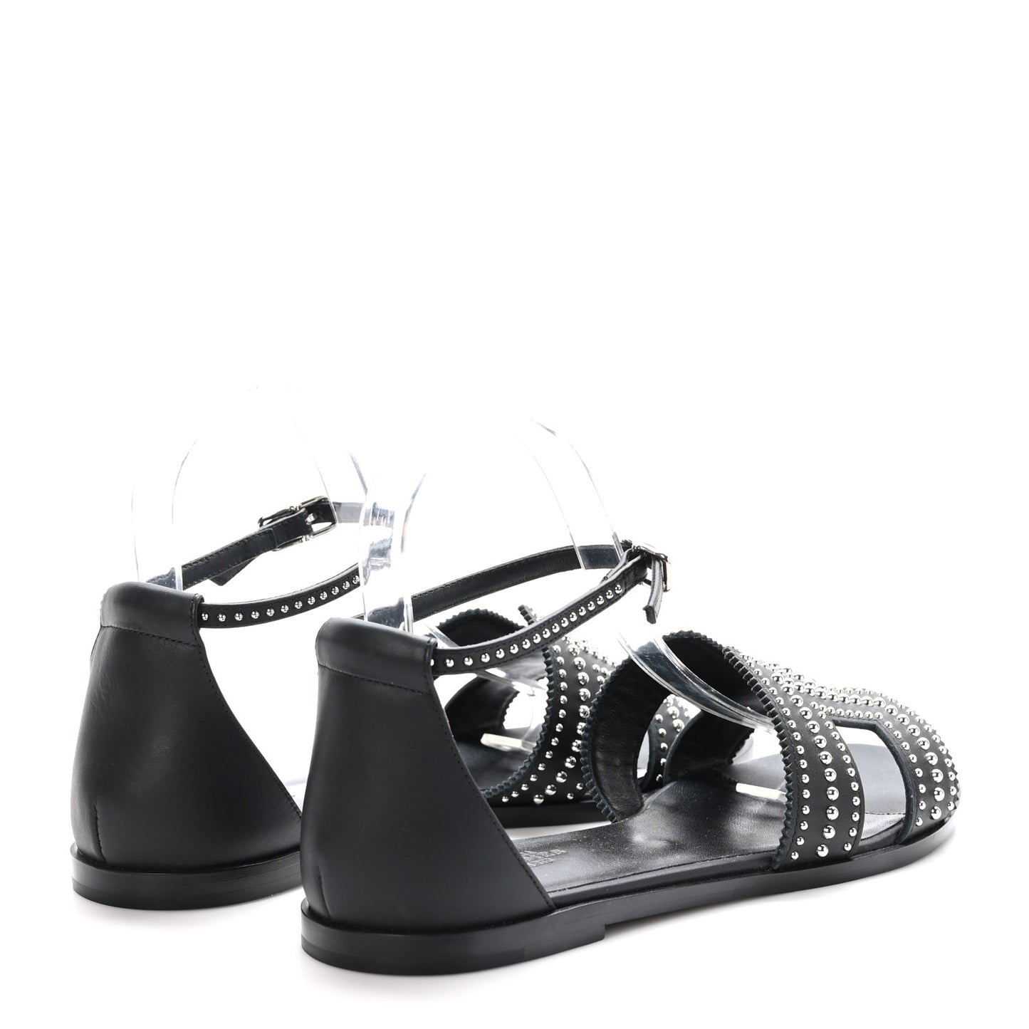 Calfskin Studded Santorini Sandals 39 Black