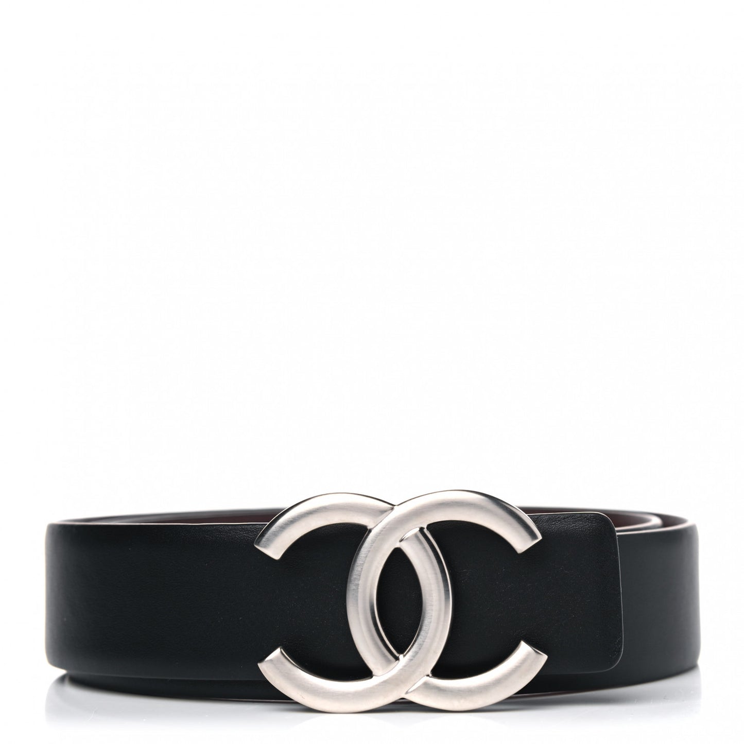 Calfskin CC Reversible Belt 90 Black Burgundy