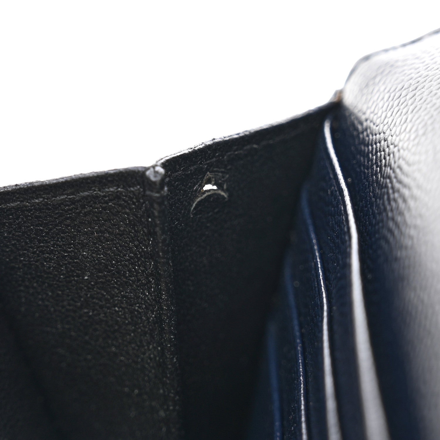 Saint Laurent Grain De Poudre Matelasse Chevron Monogram Flap Wallet Deep Marine 9 of 9