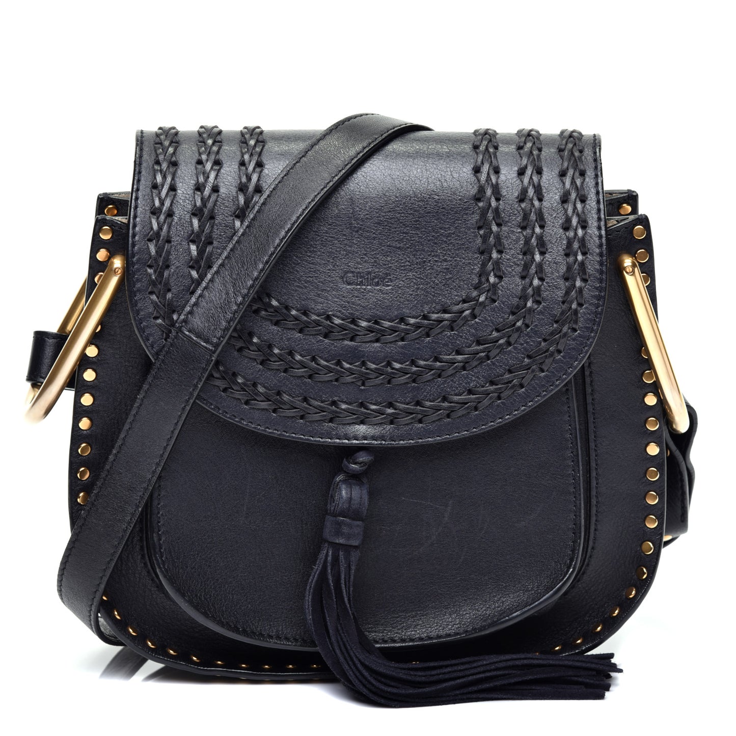 Calfskin Braided Small Hudson Shoulder Bag Silver Blue