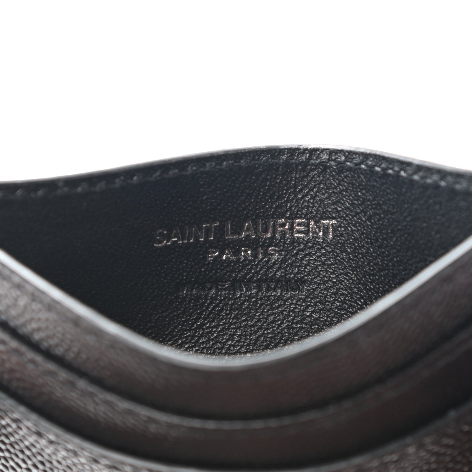 Saint Laurent Grain De Poudre Monogram Credit Card Case Black 6 of 8