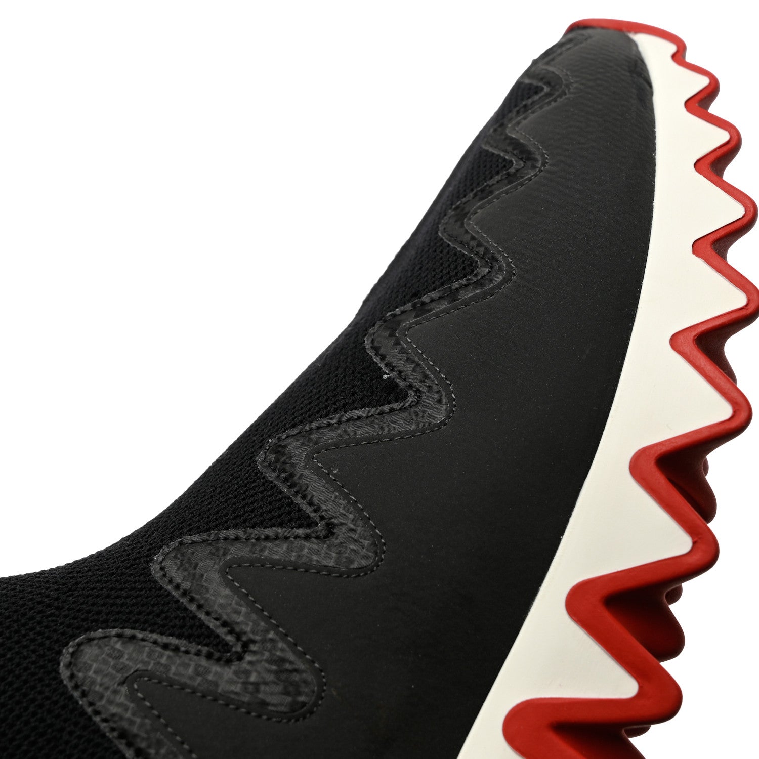 Christian Louboutin Knit Mesh Sharky Sock Sneakers 37.5 Black 8 of 9