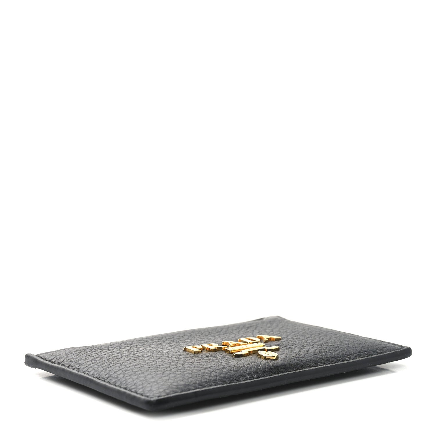 Prada Vitello Grain Metal Card Holder Black 4 of 7