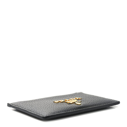 Prada Vitello Grain Metal Card Holder Black 4 of 7
