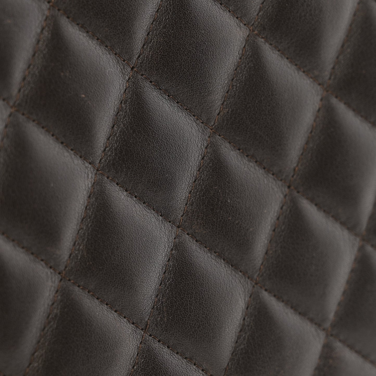 Calfskin Quilted Large Cambon Tote Brown