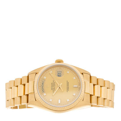 Rolex 18K Yellow Gold Diamond 36mm Oyster Perpetual Day-Date President Watch Champagne 18038 2 of 4