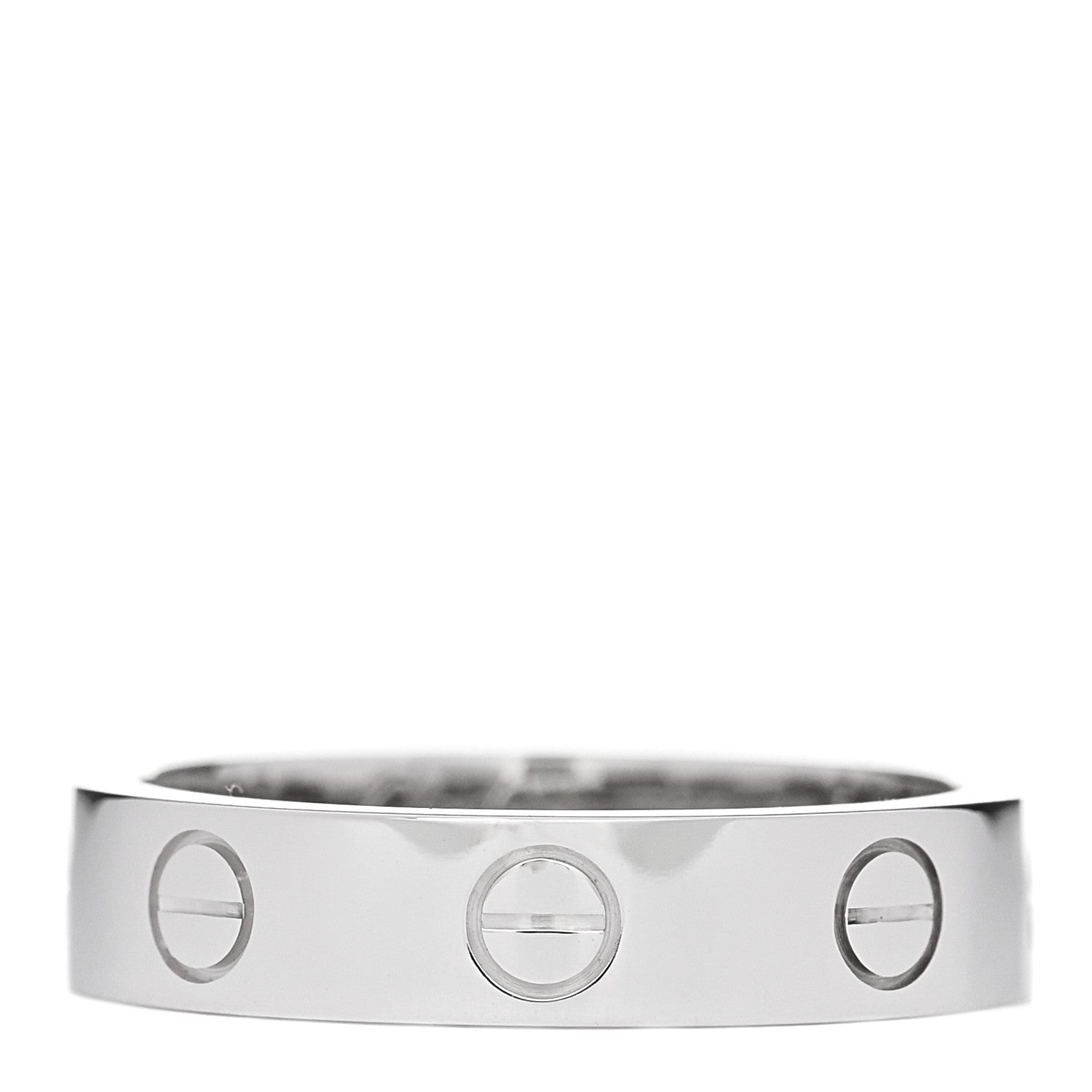 Cartier 18K White Gold Diamond 4mm LOVE Wedding Band Ring 49 5 3 of 5