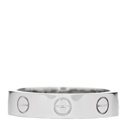 Cartier 18K White Gold Diamond 4mm LOVE Wedding Band Ring 49 5 3 of 5