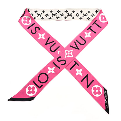 Louis Vuitton Silk Monogram Infinity BB Bandeau Pink Black 1 of 3
