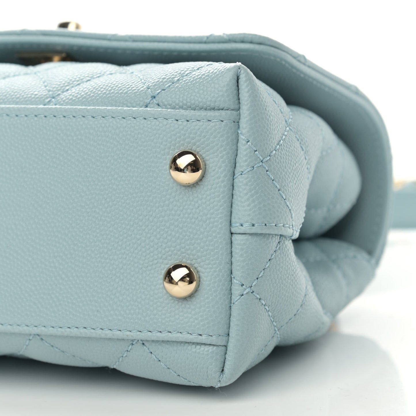 Caviar Quilted Extra Mini Coco Handle Flap Light Blue