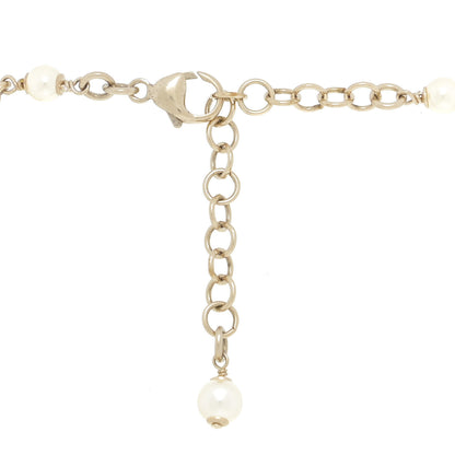 Chanel Pearl Crystal CC Necklace Light Gold Multicolor 5 of 6