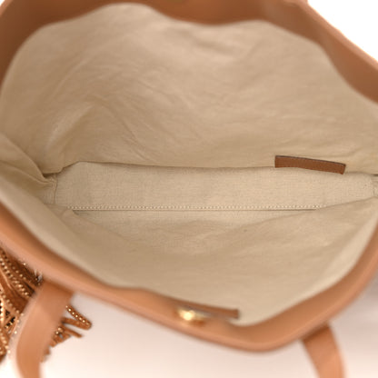 Saint Laurent Suede Calfskin Studded Fringe Toy Shopping Tote Brown 5 of 11
