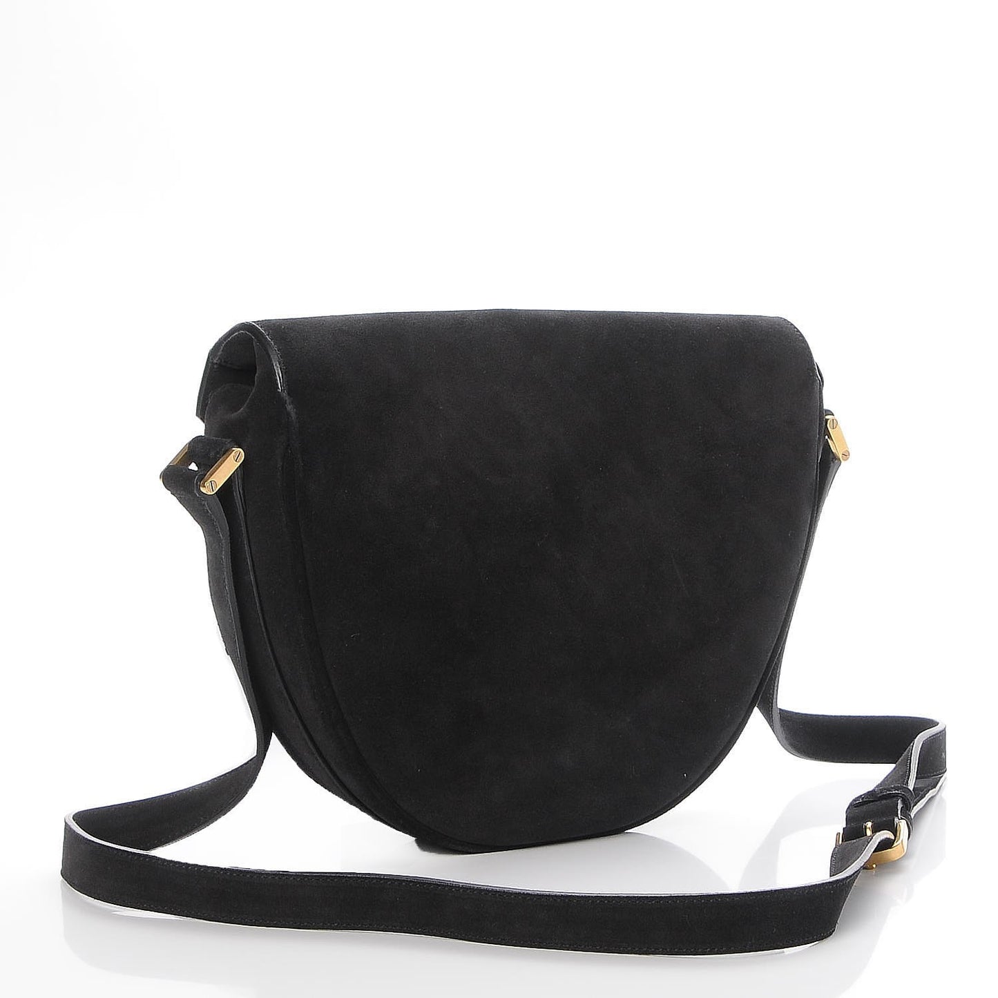 Suede Y Studs Crossbody Bag Black