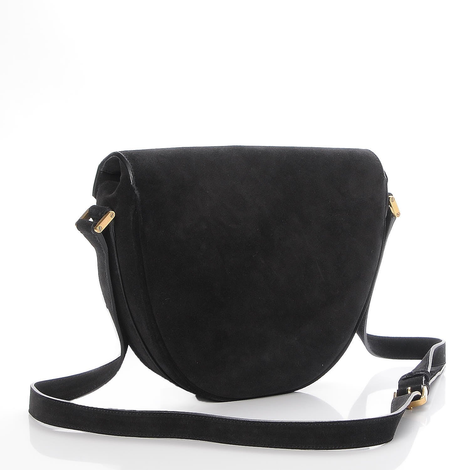 Saint Laurent Suede Y Studs Crossbody Bag Black 3 of 9