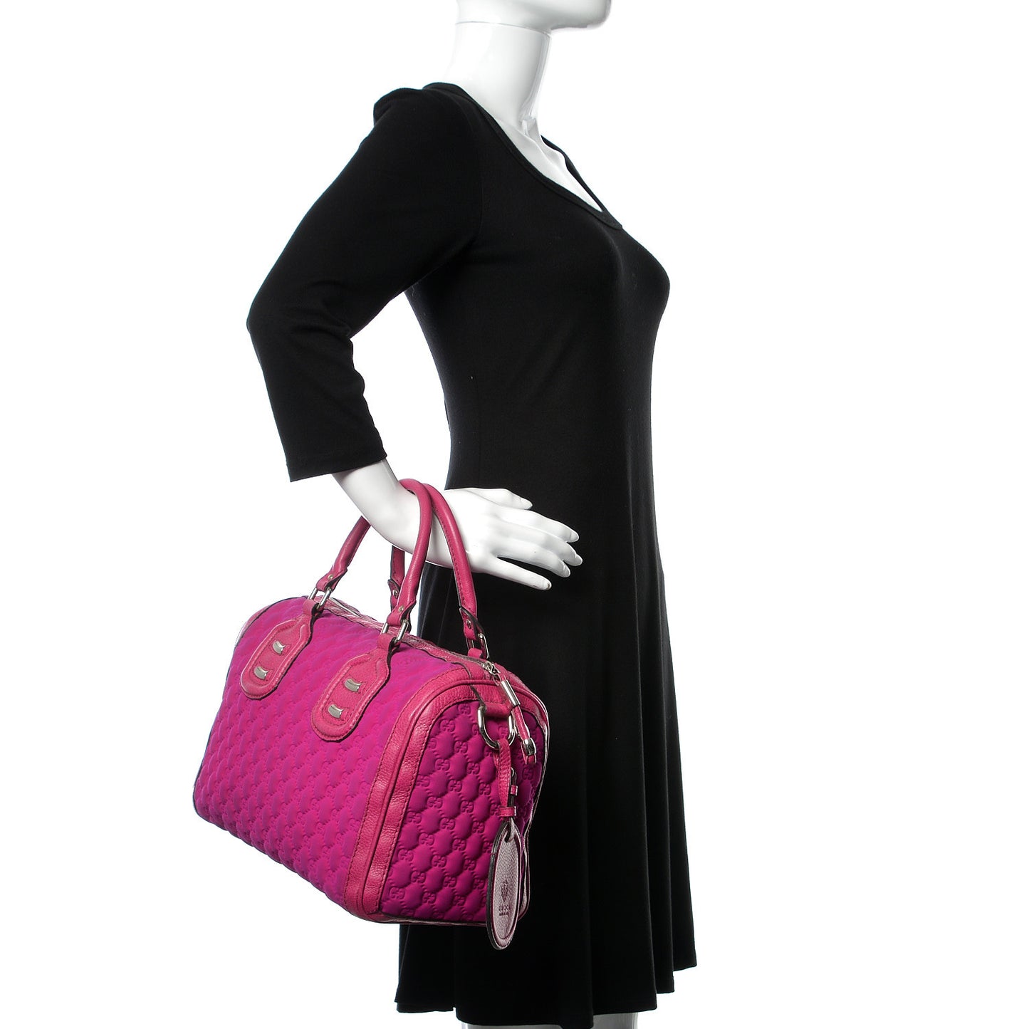 Guccissima Neoprene Techno Tag Medium Boston Magenta