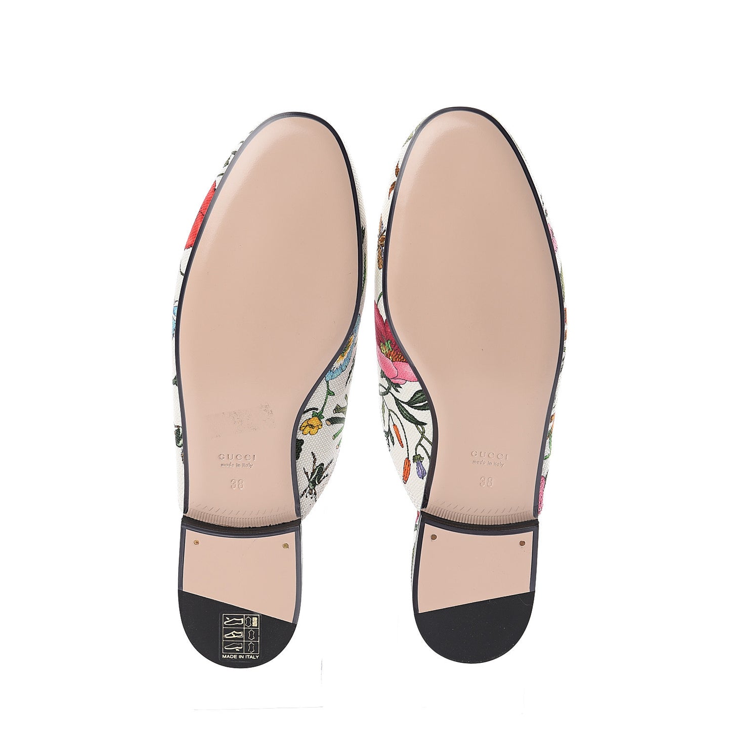 Canvas Flora Womens Princetown Slippers 38 White Multicolor