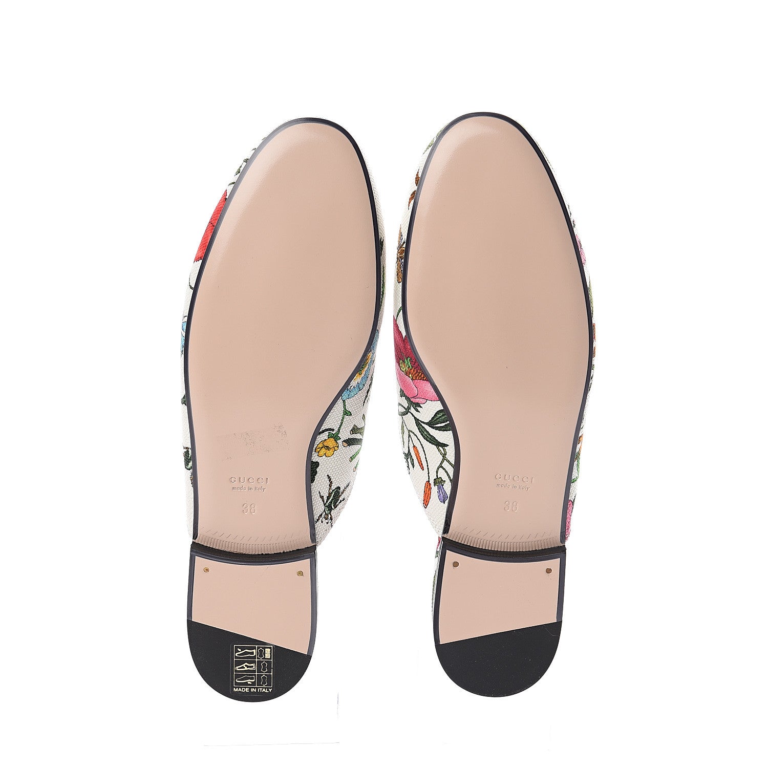 Gucci Canvas Flora Womens Princetown Slippers 38 White Multicolor 7 of 7