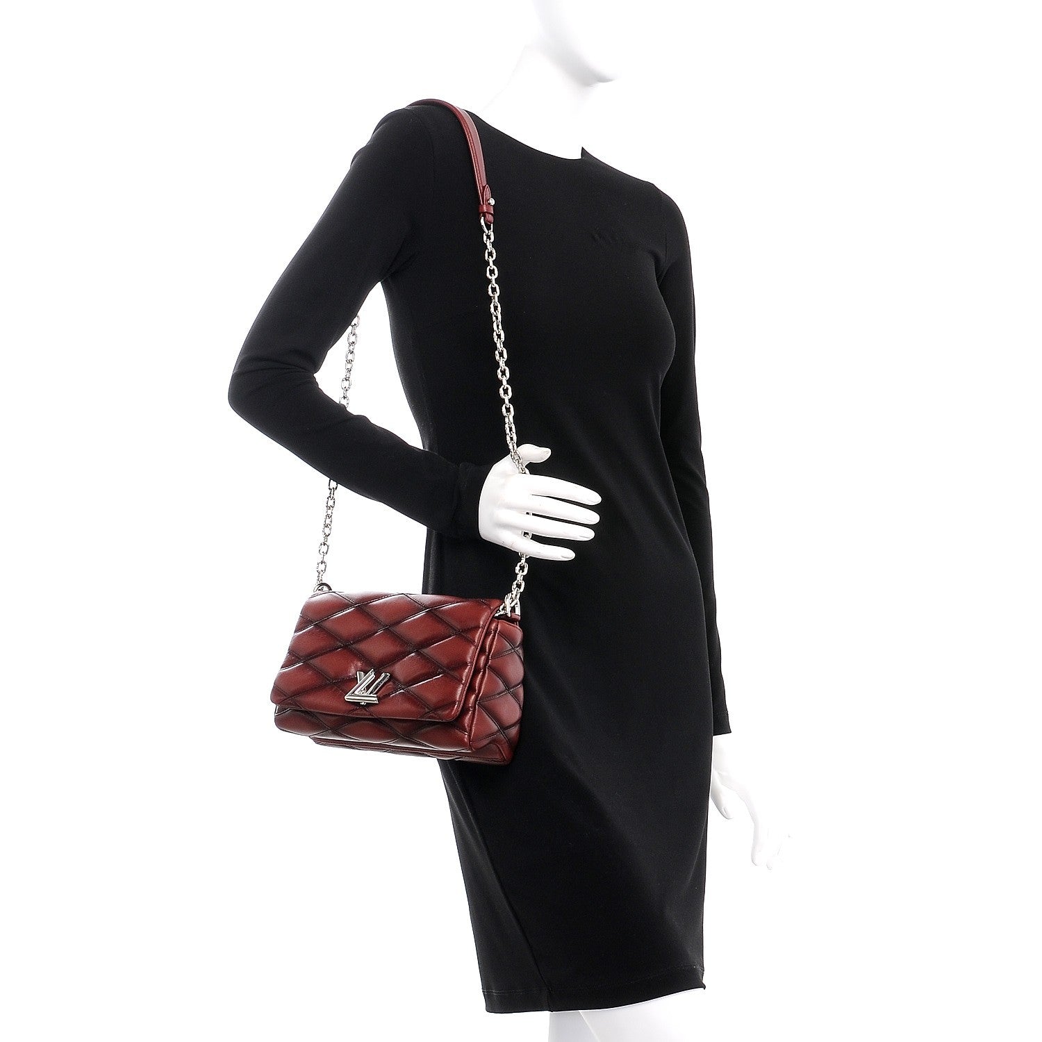Louis Vuitton Lambskin Malletage GO-14 PM Bordeaux 2 of 8