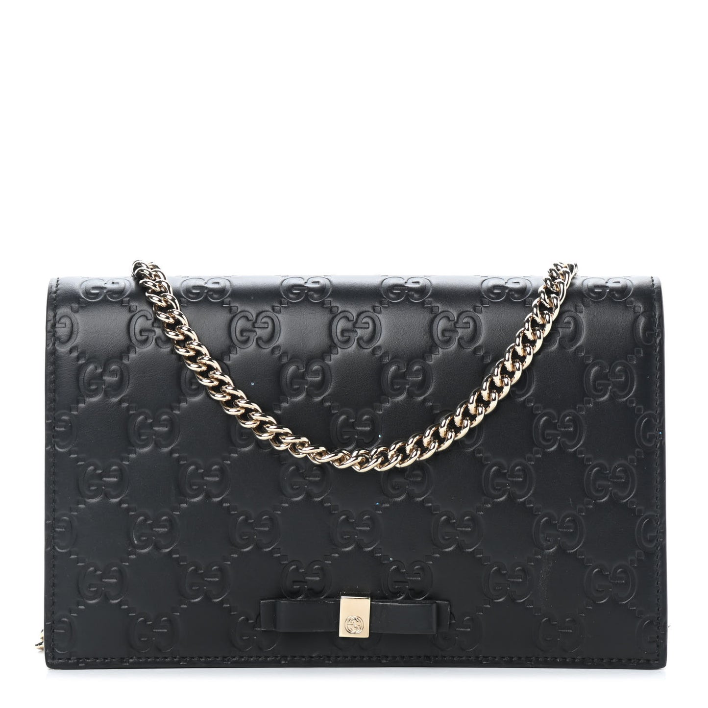 Guccissima Signature Bowy Chain Wallet Black
