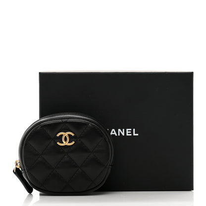 Chanel Lambskin Quilted Zip Around Classic Coin Purse Black 8 of 8