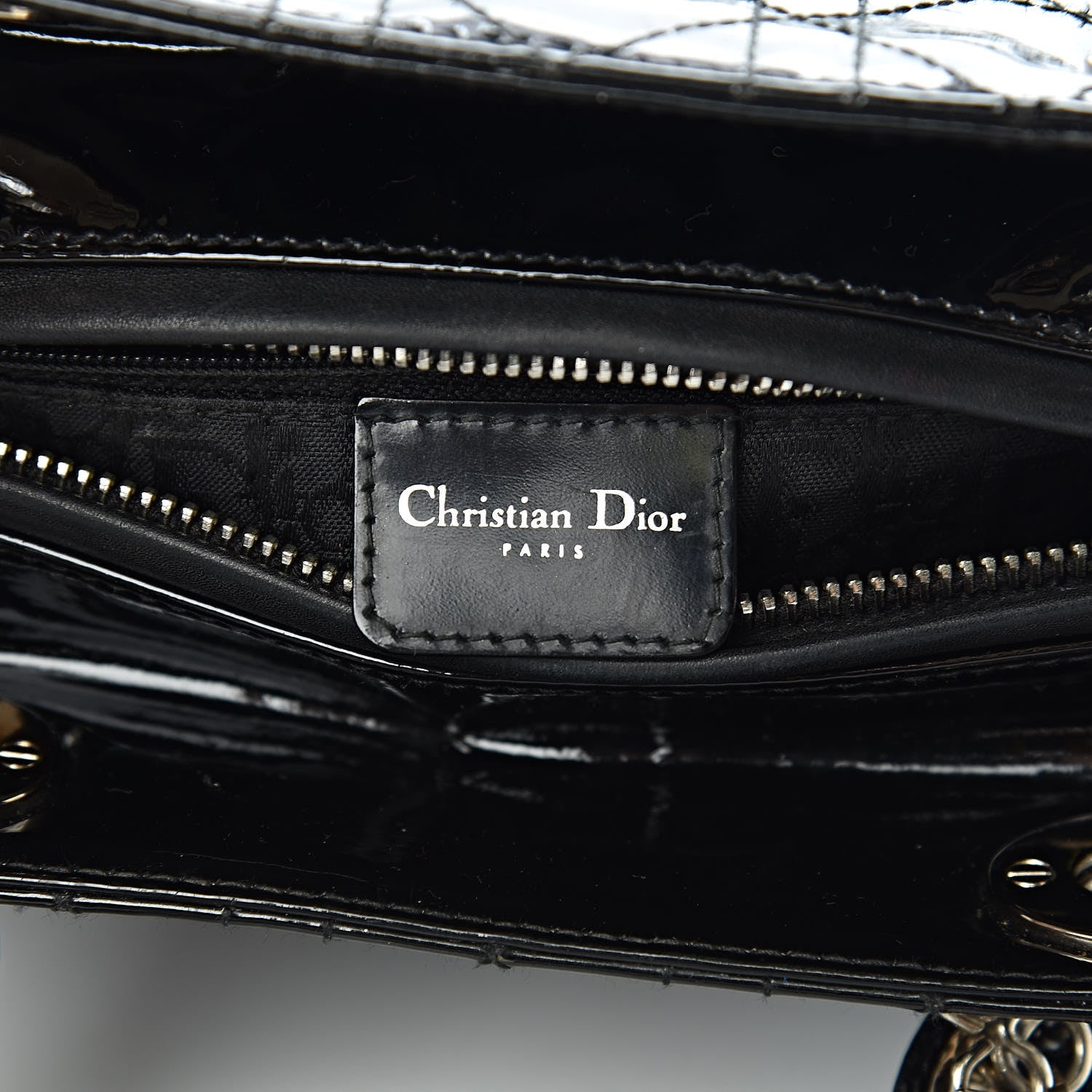 Christian Dior Patent Cannage Stitched Medium Lady Dior Black 6 of 13
