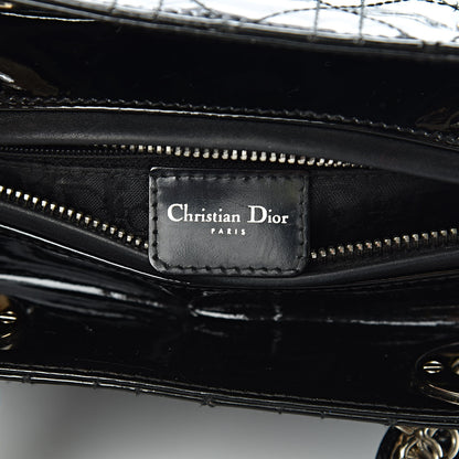 Christian Dior Patent Cannage Stitched Medium Lady Dior Black 6 of 13
