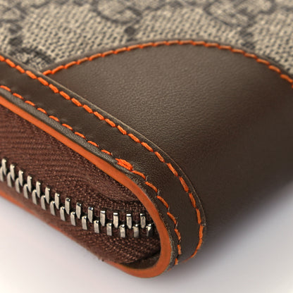 Gucci GG Supreme Monogram Web Zip Around Wallet Brown 9 of 13