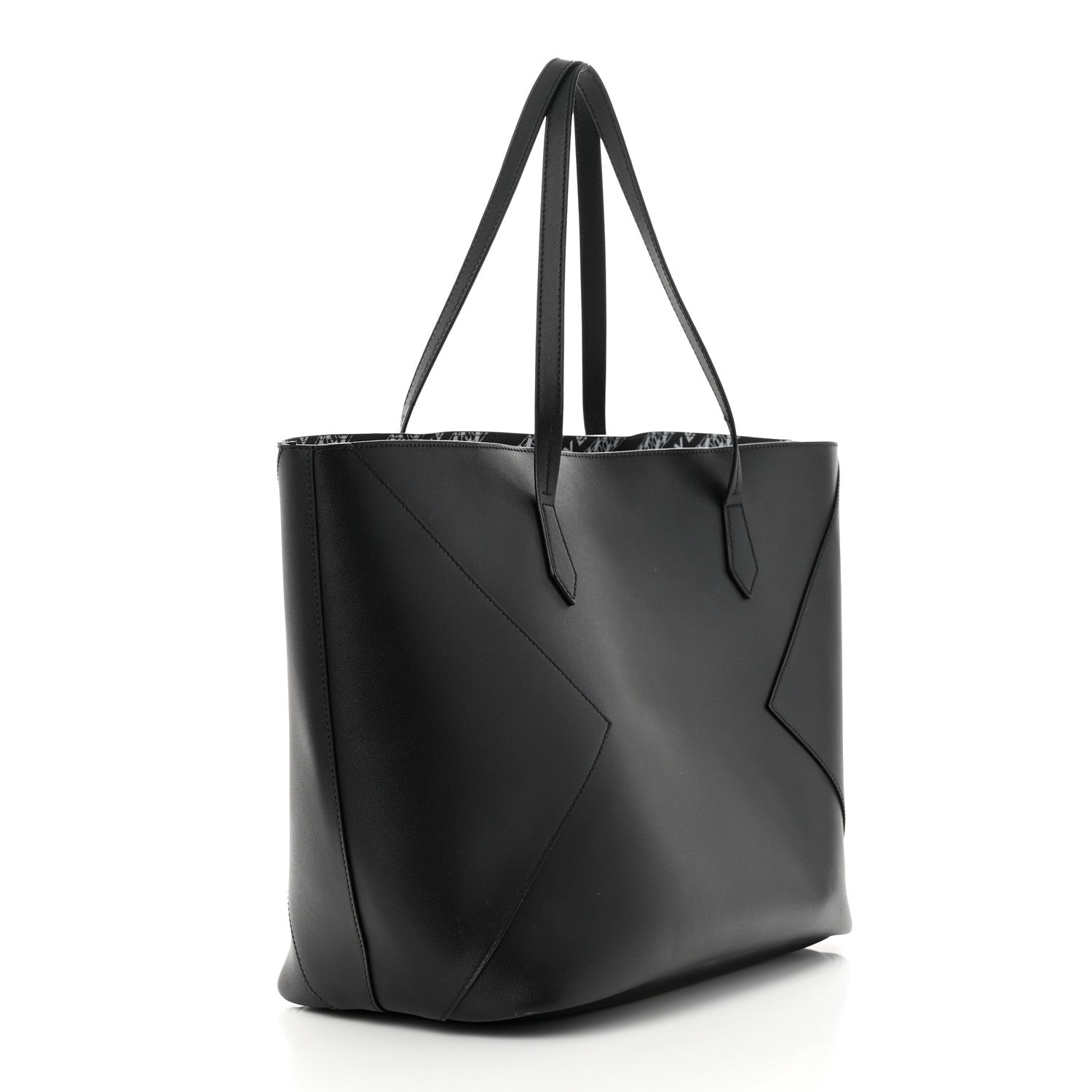 Givenchy Smooth Calfskin Wing Shopper Tote Black White 4 of 12