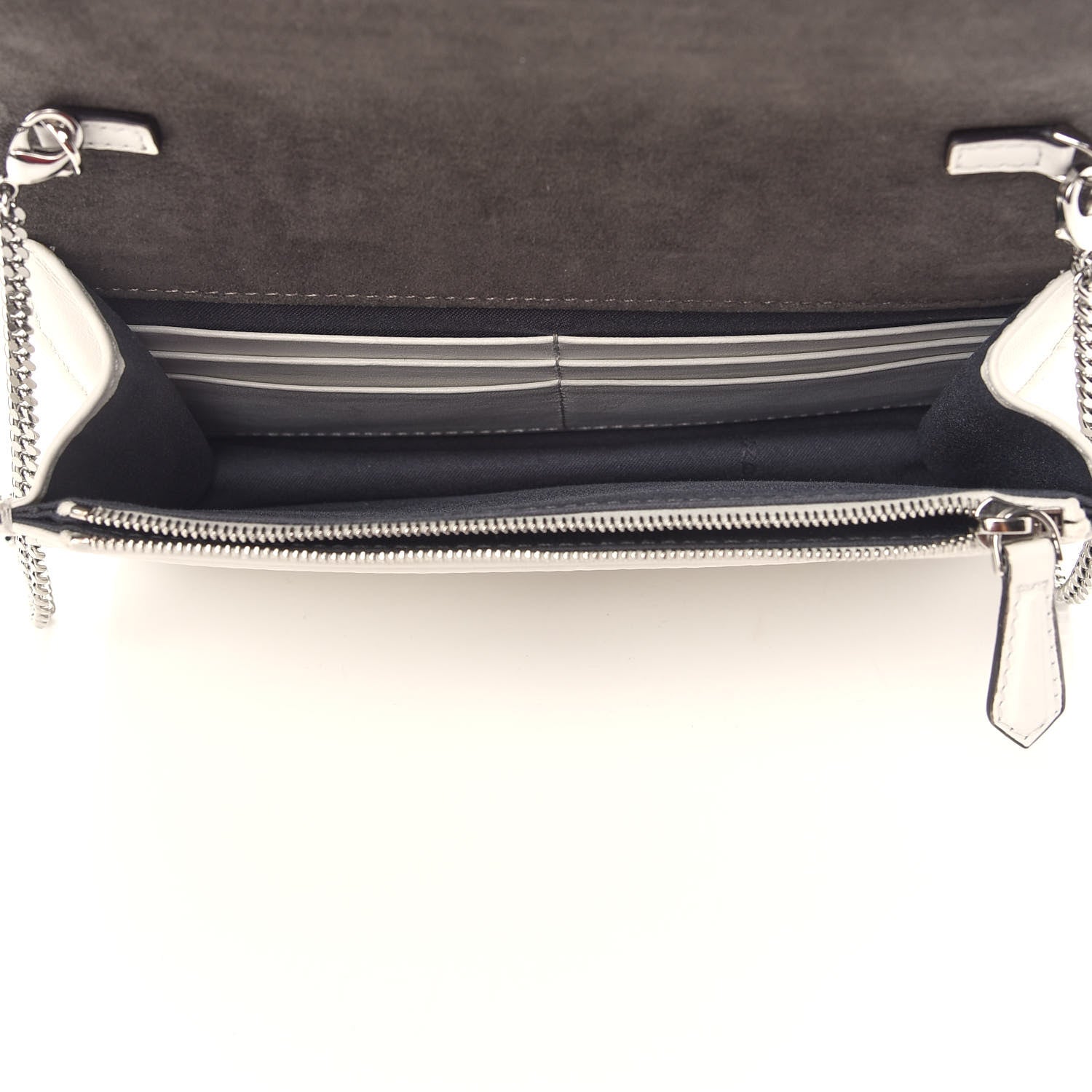 Fendi Vitello Century Lucido Nappa Flowerland Studded Tube Wallet On Chain White Ice Multicolor 5 of 10