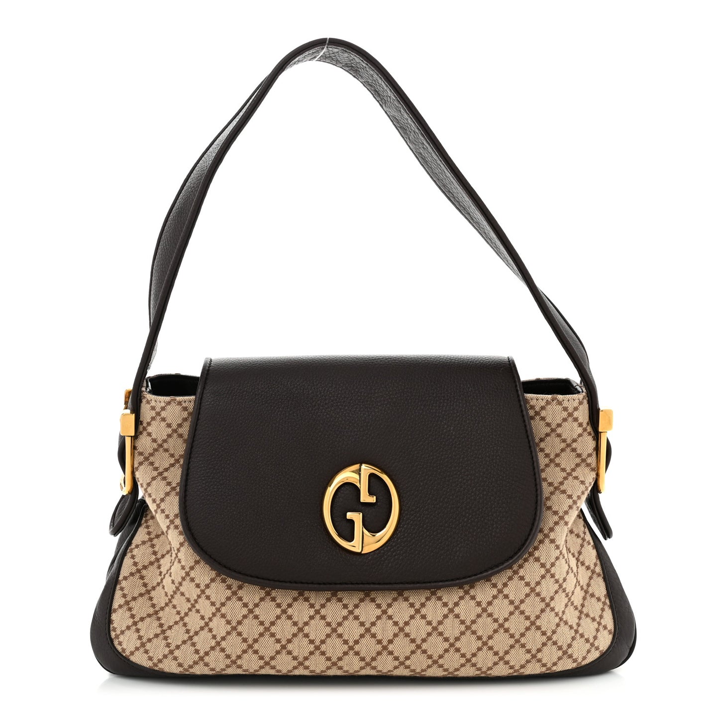 Diamante 1973 Medium Shoulder Bag Beige Ebony Cocoa