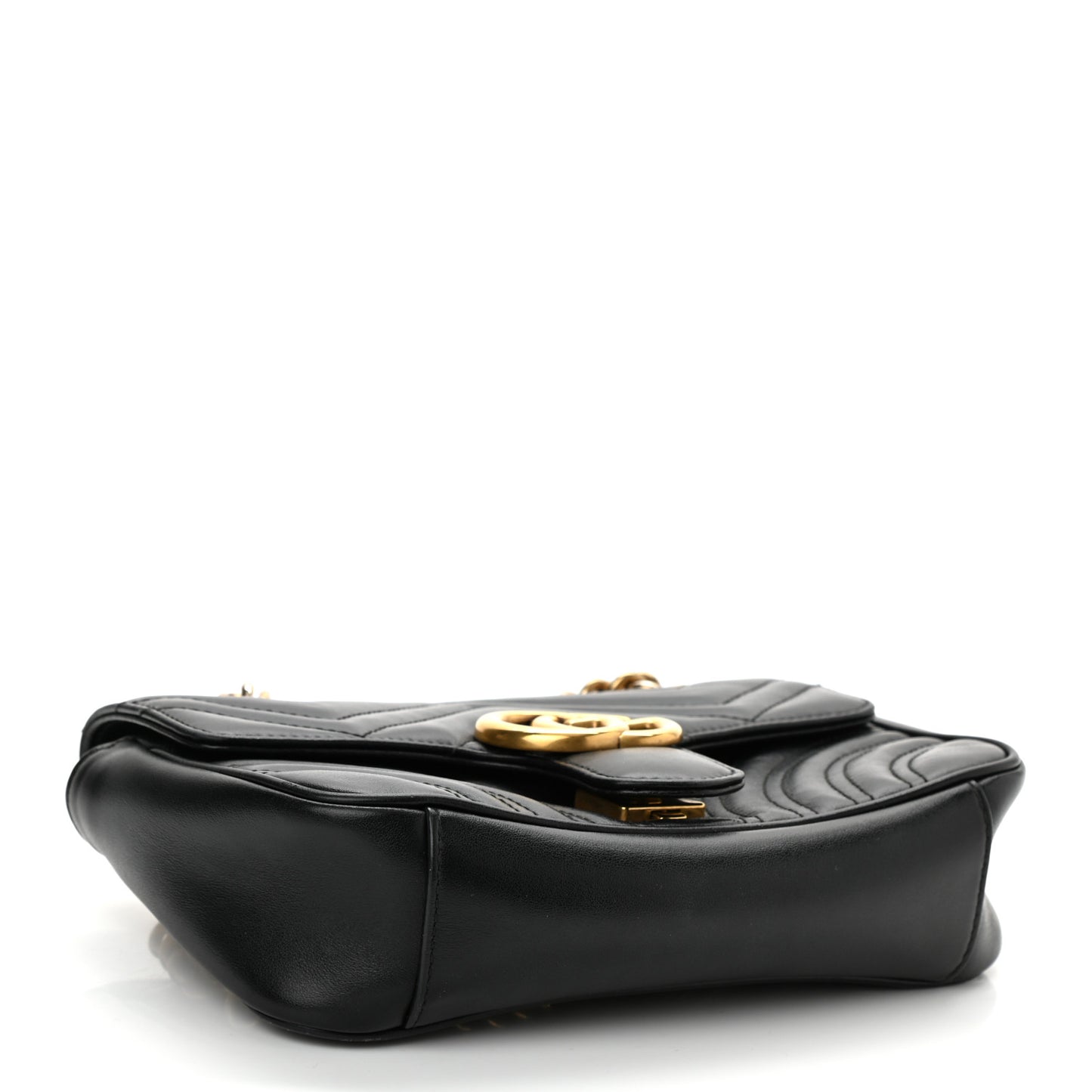 Calfskin Matelasse Mini GG Marmont Shoulder Bag Black