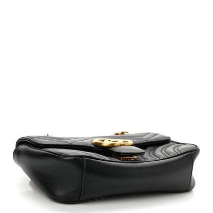 Gucci Calfskin Matelasse Mini GG Marmont Shoulder Bag Black 4 of 9