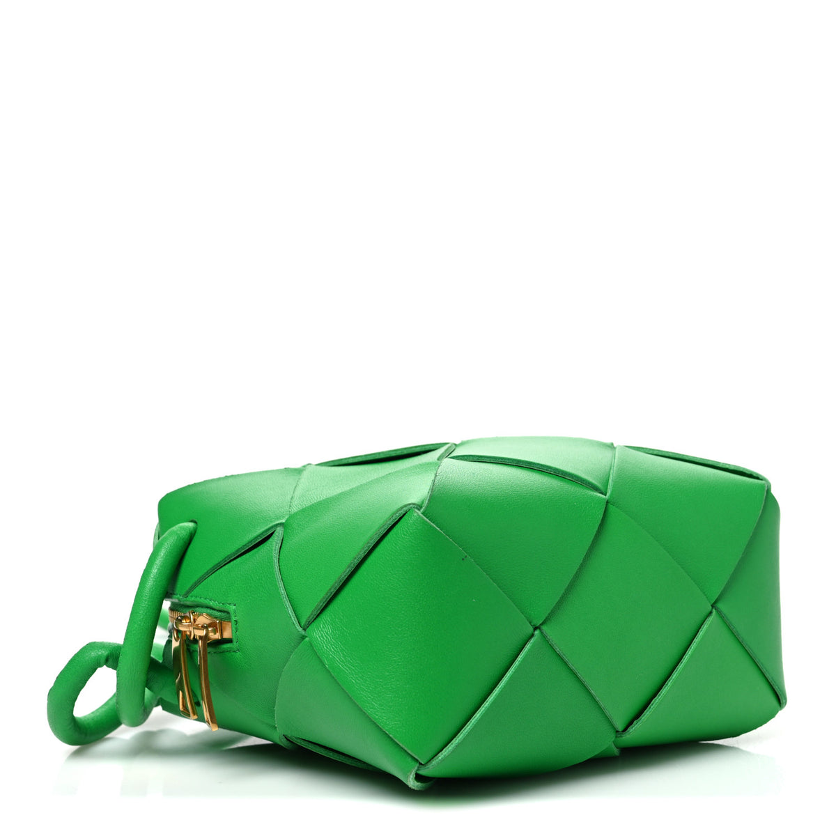 Lambskin Maxi Intrecciato Mini Cassette Camera Bag Parakeet