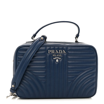Prada Soft Calfskin Impunture Diagramme Camera Bag Bluette 1 of 12