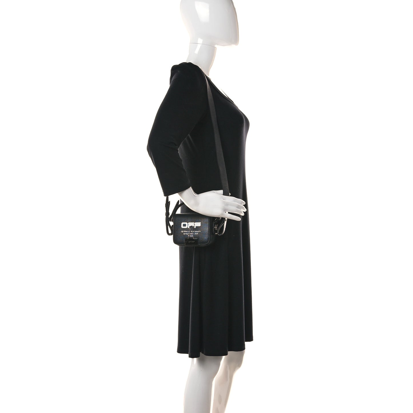 Calfskin Logo Belt Bag Crossbody Black