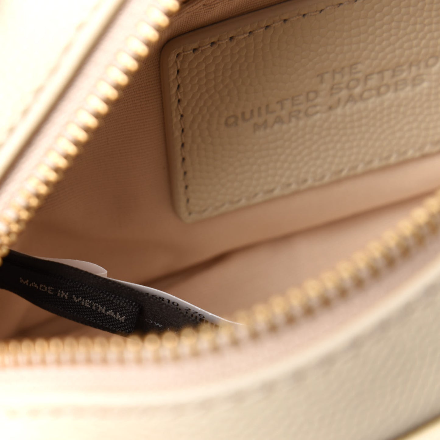 Calfskin Quilted Pearl The Softshot 17 Crossbody Oatmilk