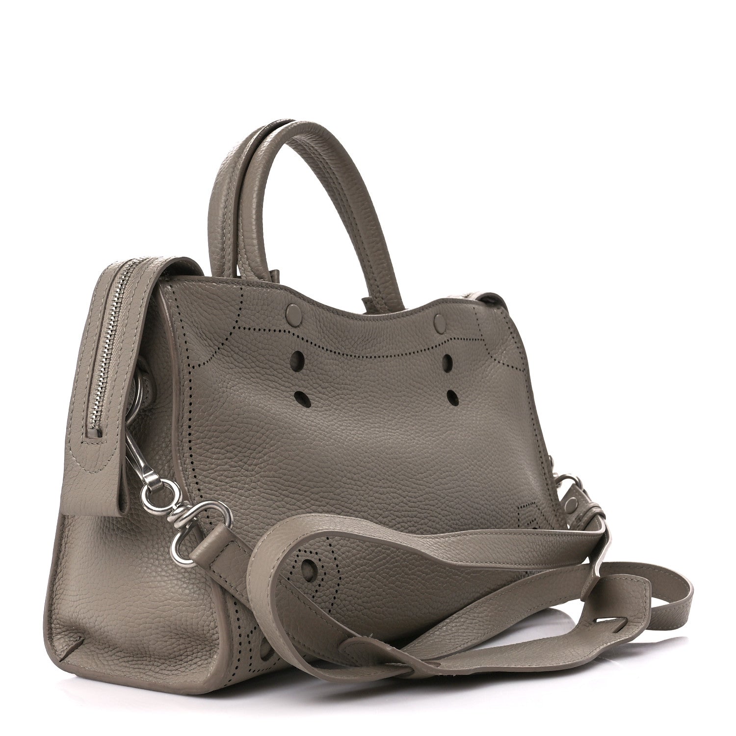 Balenciaga Veau Grana Perforated Blackout Hardware S City Gris Cendre 4 of 11