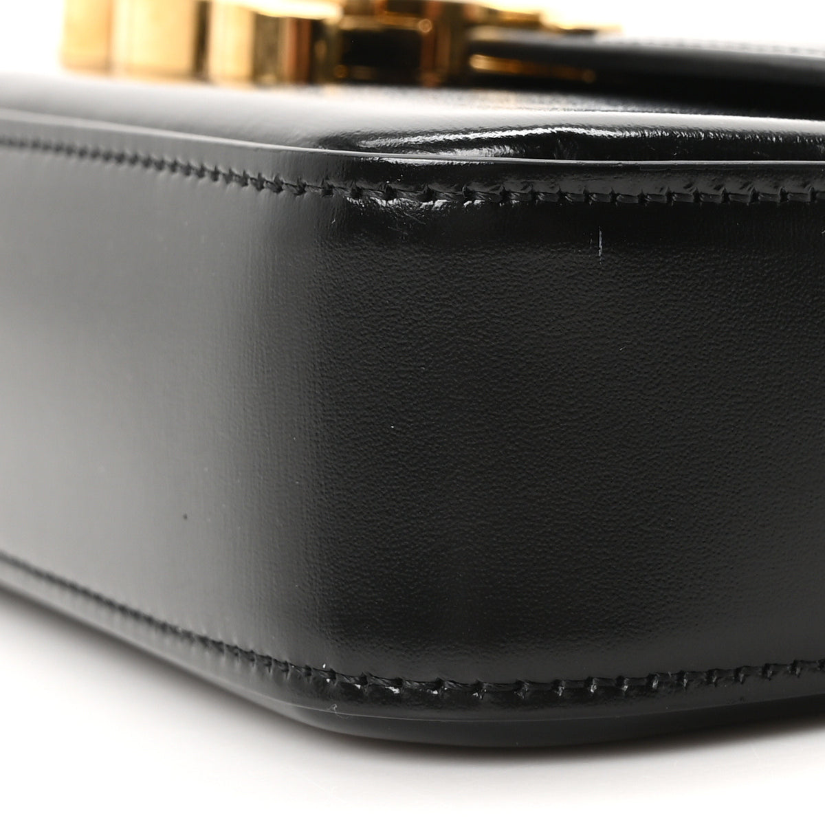 Shiny Calfskin Triomphe Shoulder Bag Black